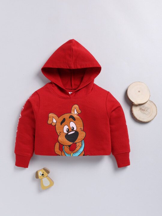 Minute Mirth Girls Scooby Doo Printed Hooded Sweatshirt