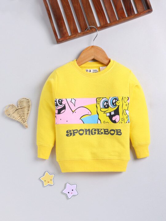 Minute Mirth Girls SpongeBob Printed Sweatshirt