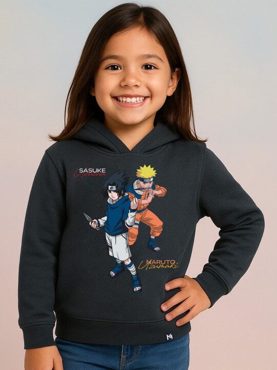 Minute Mirth Girls Printed Hooded Sweatshirt