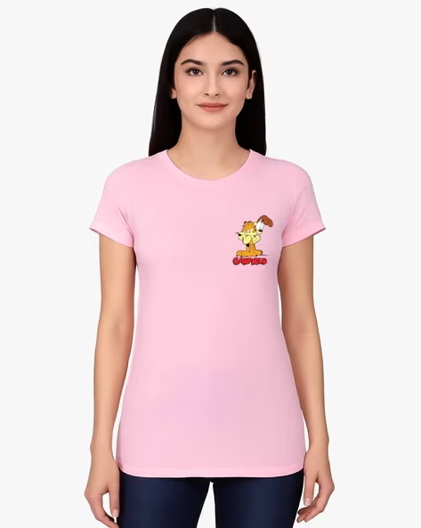 LADIES GARFIELD PRINTED REGULAR FIT TOP