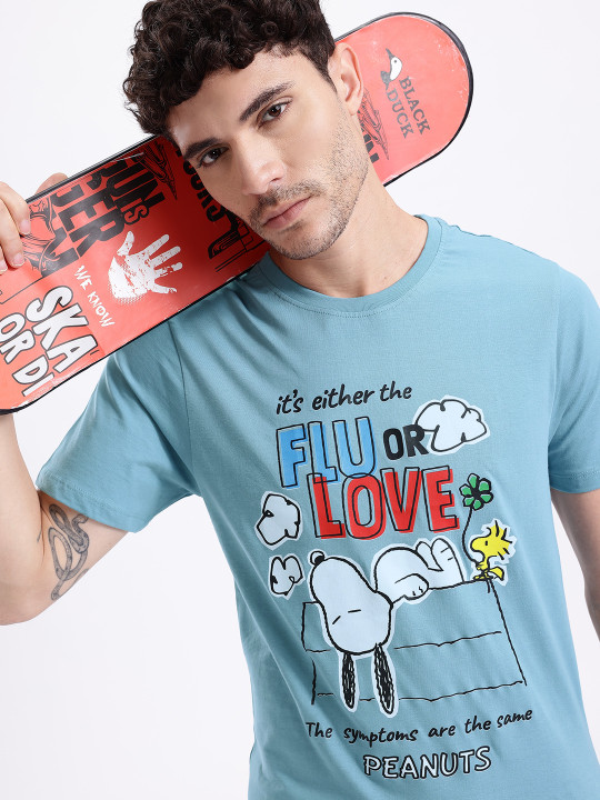 Peanuts Printed Pure Cotton Men’s T-Shirt