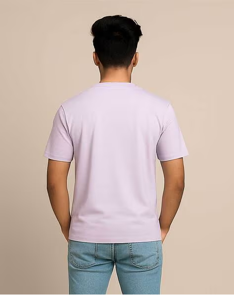 Lavender Naruto Printed Regular Fit Crew-Neck T-shirt for Men