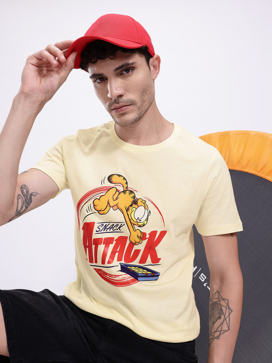 Garfield Printed Cotton Regular Fit Men’s T-Shirt