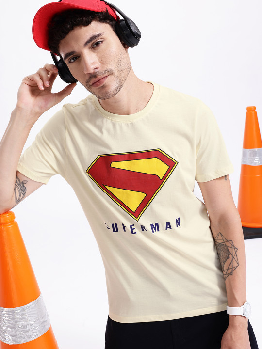 Superman Printed Pure Cotton Regular Fit Men’s T-Shirt