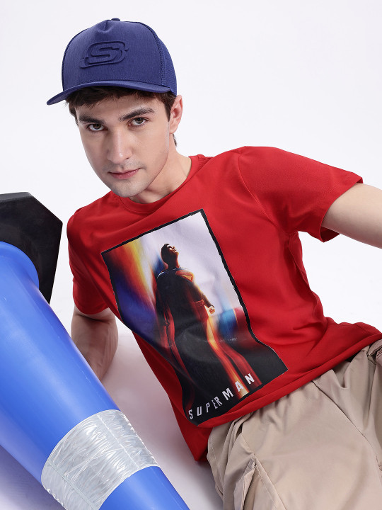 Superman Printed Pure Cotton Men’s T-Shirt – Red