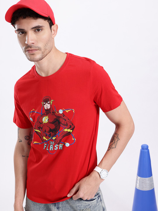 Flash Printed Pure Cotton Regular Fit Men’s T-Shirt