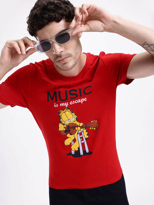 Garfield Printed Pure Cotton T-shirt for Men
