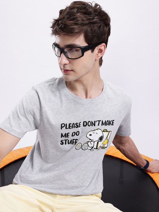 Peanuts Printed Pure Cotton T-shirt for Men