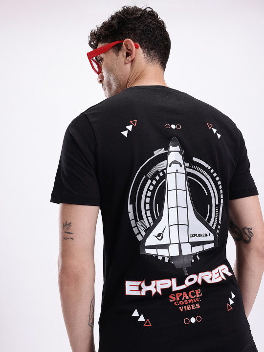 NASA Graphic Printed Pure Cotton T-shirt for Men