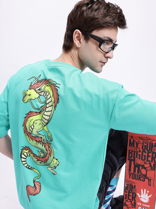 Anime Nippon Printed Longline Oversized T-shirt