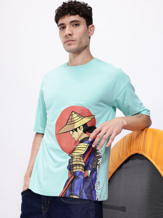 Anime Nippon Oversized Drop-Shoulder T-shirt for Men