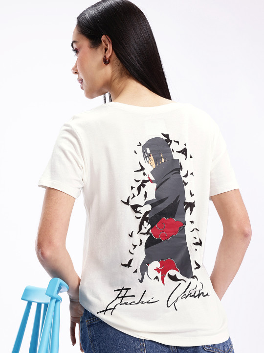 Naruto Printed Regular Fit T-shirt For Women