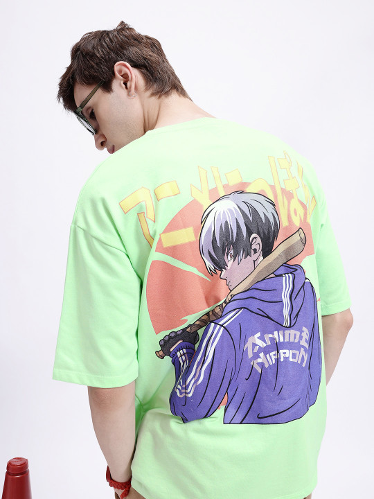 Anime Nippon Printed Pure Cotton Oversized Men’s T-Shirt