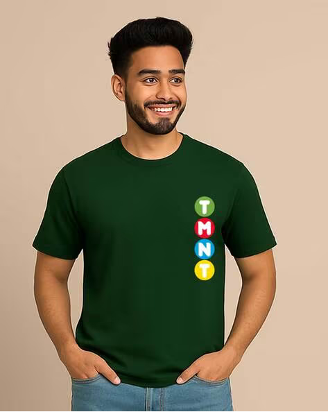 Teenage Mutant Ninja Turtles Printed Regular Fit Crew-Neck T-shirt for Men
