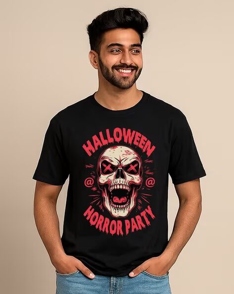 Men Graphic Print Regular Fit Crew-Neck T-Shirt