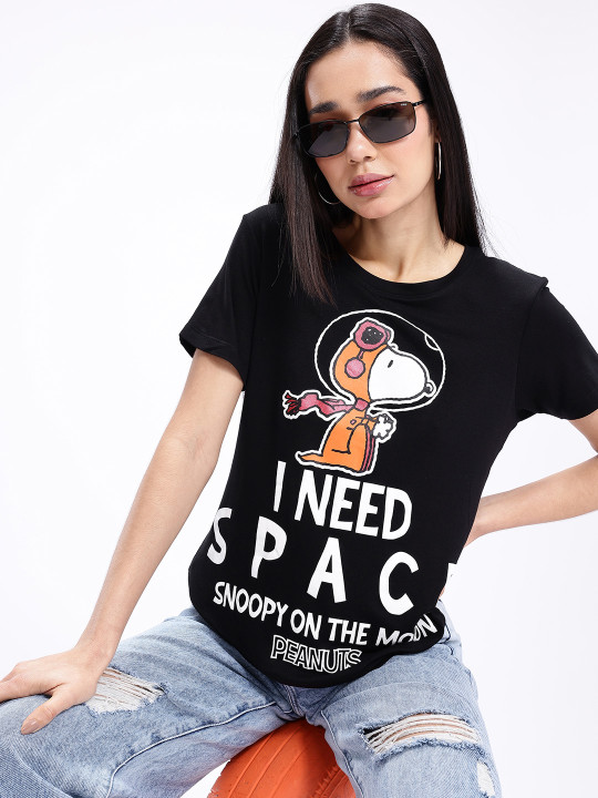 Peanuts Printed Regular Fit T-shirt for Women