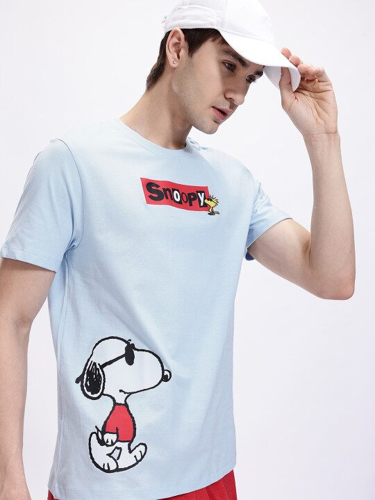 Snoopy Print Cotton Men’s T-Shirt