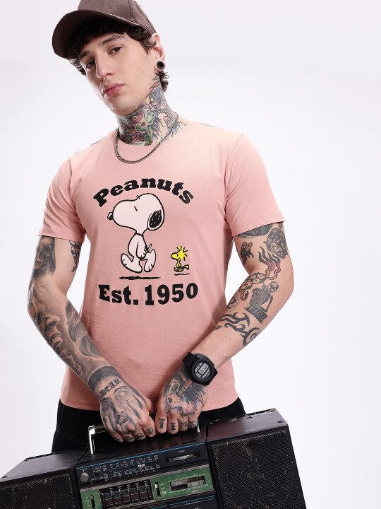 Peanuts Printed Pure Cotton Men’s T-Shirt