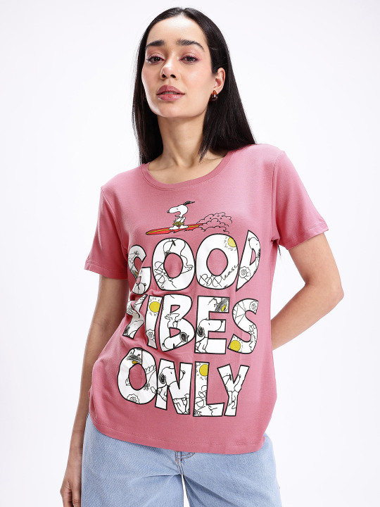 Snoopy Printed Regular Fit T-shirt for Women