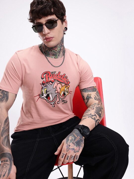 Tom & Jerry Printed Pure Cotton Men’s T-Shirt