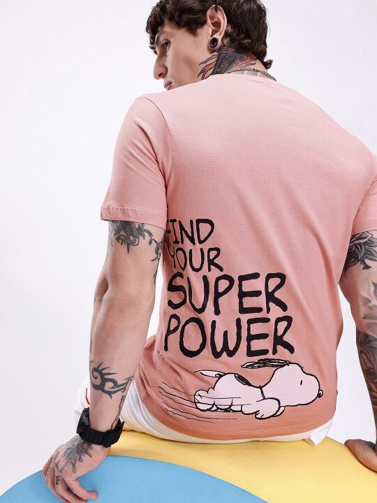 Peanuts Printed Pure Cotton Men’s T-Shirt