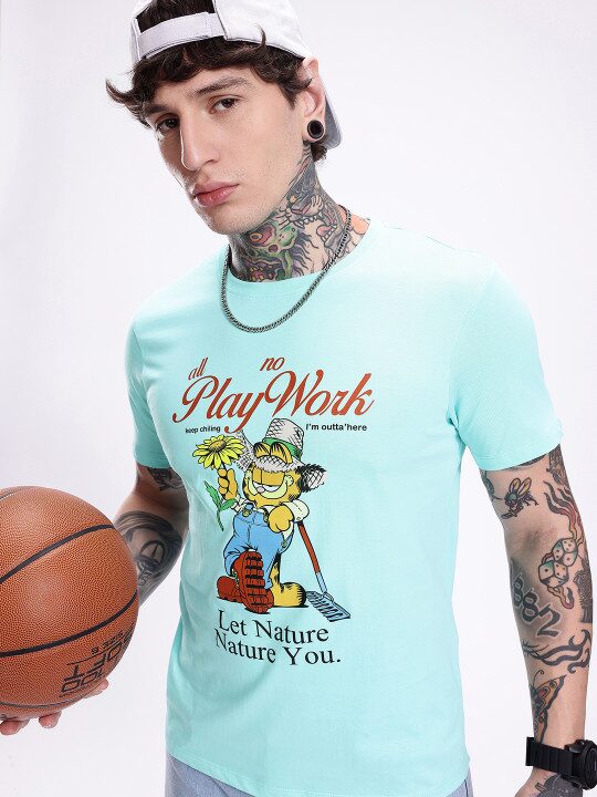 Garfield Printed Pure Cotton Men’s T-Shirt