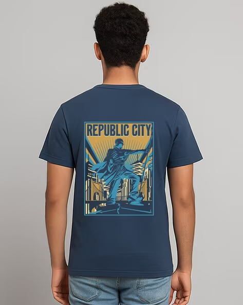 Men Graphic Print Regular Fit Crew-Neck T-Shirt