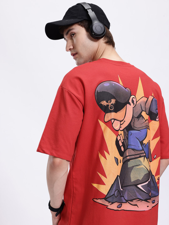 Anime Nippon Graphic Printed Drop-Shoulder Oversized T-shirt