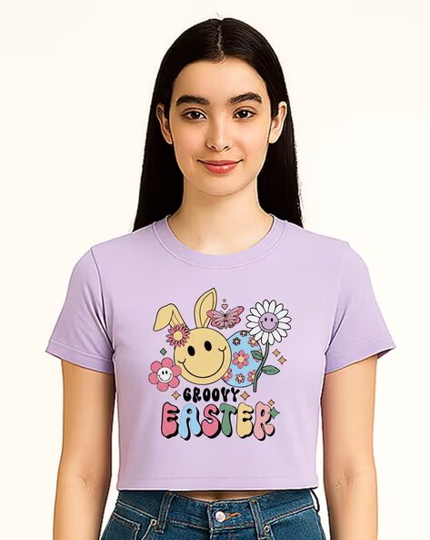 Women Graphic Print Boxy Fit Top – Casual