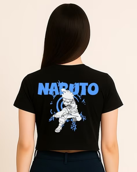 Naruto Women Graphic Print Boxy Fit Top