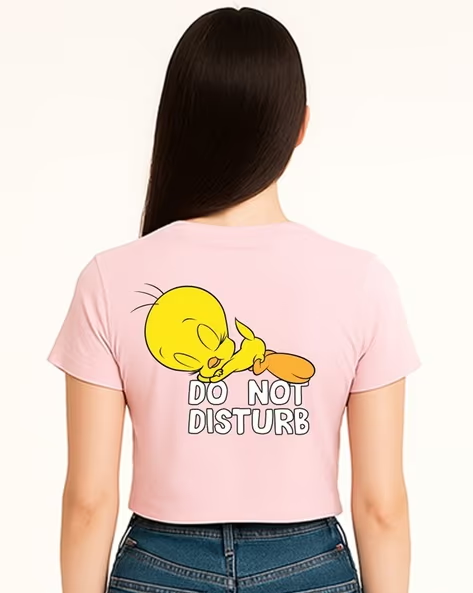 Women Tweety Graphic Print Boxy Fit Top