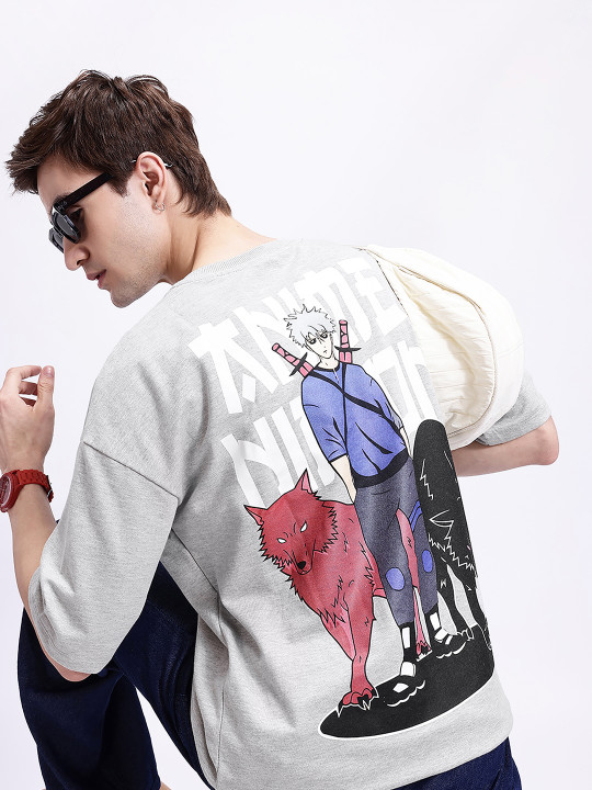 Anime Nippon Printed Oversized Drop-Shoulder T-shirt