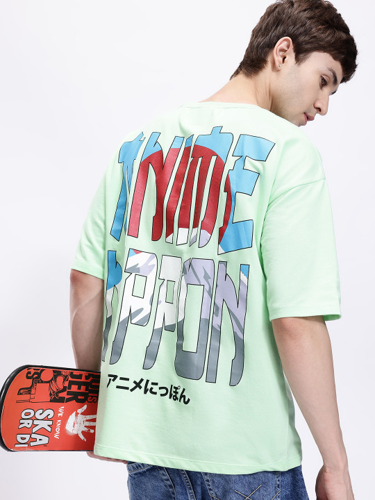Anime Nippon Printed Oversized Drop-Shoulder T-shirt