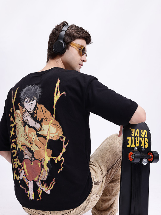 Anime Nippon Printed Oversized Longline T-shirt