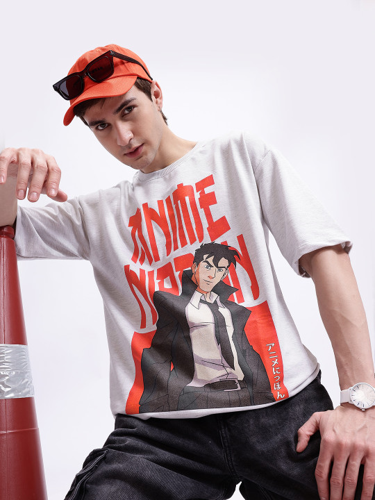 Anime Nippon Printed Oversized Longline T-shirt