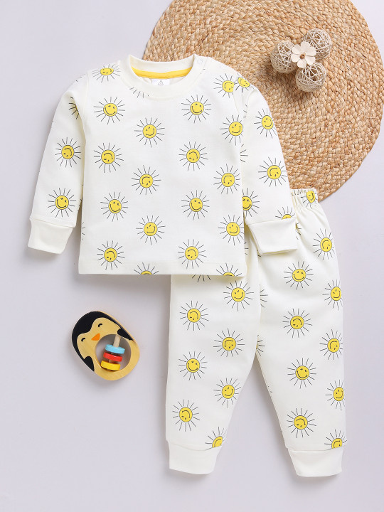 Tinyo Printed Pure Cotton T-shirt With Joggers Clothing Set For Infant Boys (Multicolour, Pack Of 1)