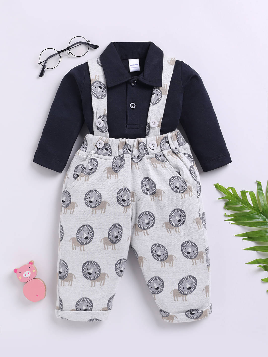 Mom’s Love Graphic Printed Cotton Blend Sets & Suits For Infant Boys (Black, Pack Of 1)