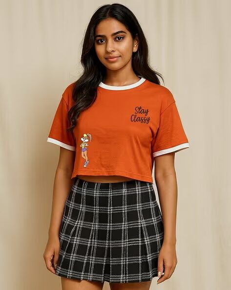 Women Looney Tunes Print Boxy Fit Top