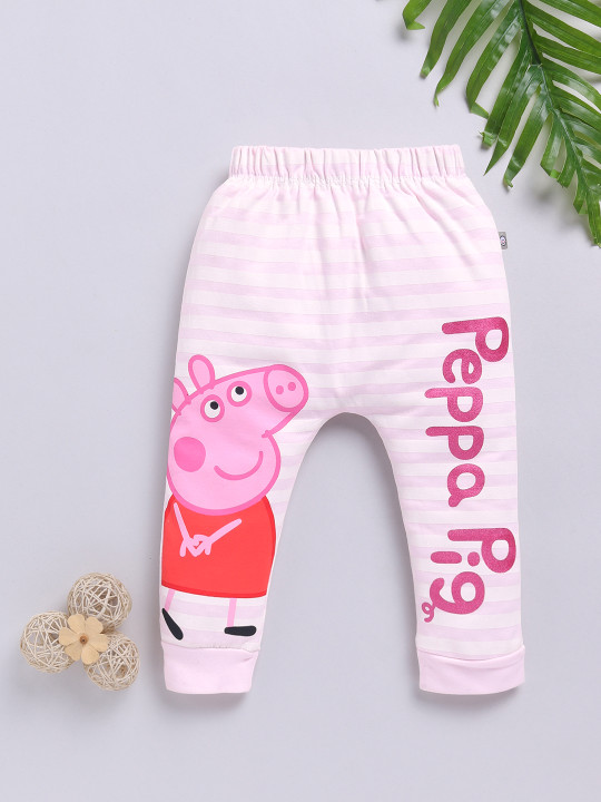 Tinyo Peppa Pig Printed Pure Cotton Diaper Pants For Infant Girls (Pink, Pack Of 1)