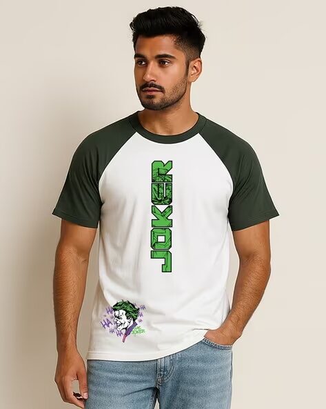Men Joker Printed Regular Fit Crew-Neck T-Shirt