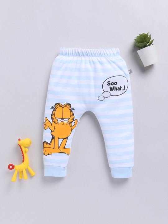 Tinyo Garfield Printed Pure Cotton Diaper Pants For Infant Girls (Blue, Pack Of 1)