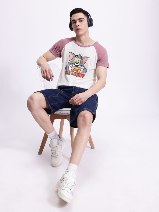 Men Tom & Jerry Printed Regular Fit Crew-Neck T-Shirt