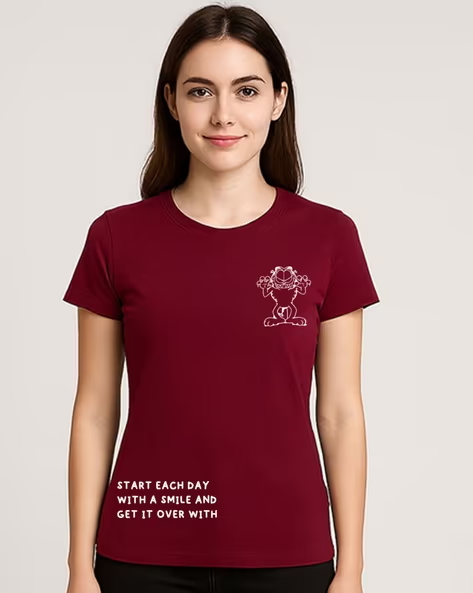 Women Garfield Graphic Print Regular Fit Top