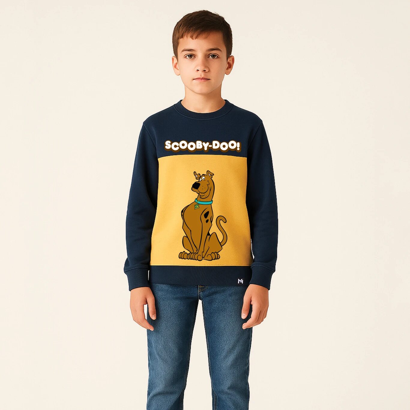 Minute Mirth Boys Tom & Jerry Printed Fleece Sweatshirt (Dark Blue, Pack of 1)