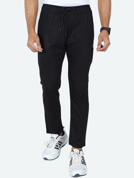 GAME BEGINS Men Relaxed-Fit Mid-Rise Cotton Track Pant (Black, Pack of 1)