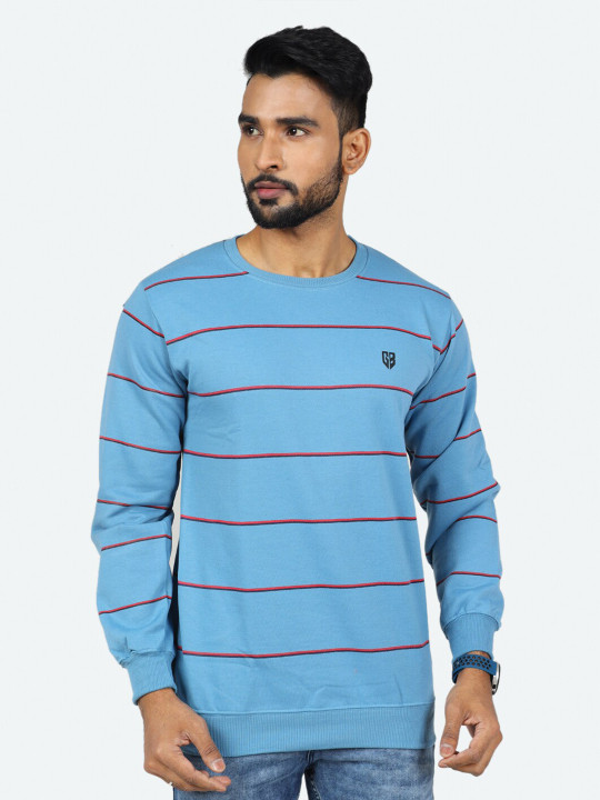 GAME BEGINS Men Round Neck Fleece Pullover Sweatshirt (Grey, Pack of 1)