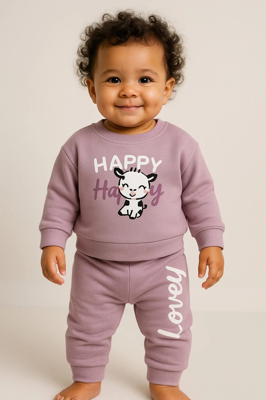 Tinyo Baby Girls Peanuts Fleece Graphic Print Sweatshirt (MAUVE, Pack of 1)