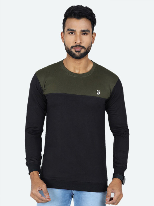 GAME BEGINS Men Round Neck Fleece Pullover Sweatshirt (Blue, Pack of 1)