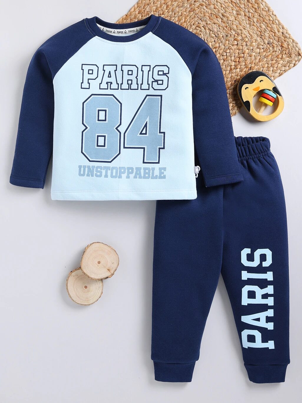 Tinyo Boys Casual Sweatshirt Sweatpant (NAVY, Pack Of 1)