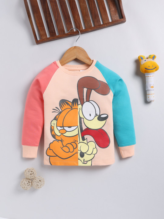 Minute Mirth Girls Garfield Printed Sweatshirt (Multicolor, Pack of 1)